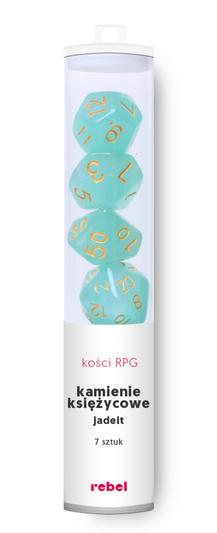 Zestaw kości RPG Kamienie Księżycowe - Jadeit Zestaw kości RPG Kamienie Księżycowe - Jadeit