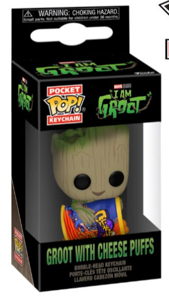 Funko Pop keychain: I am Groot - Groot with Cheese Puffs