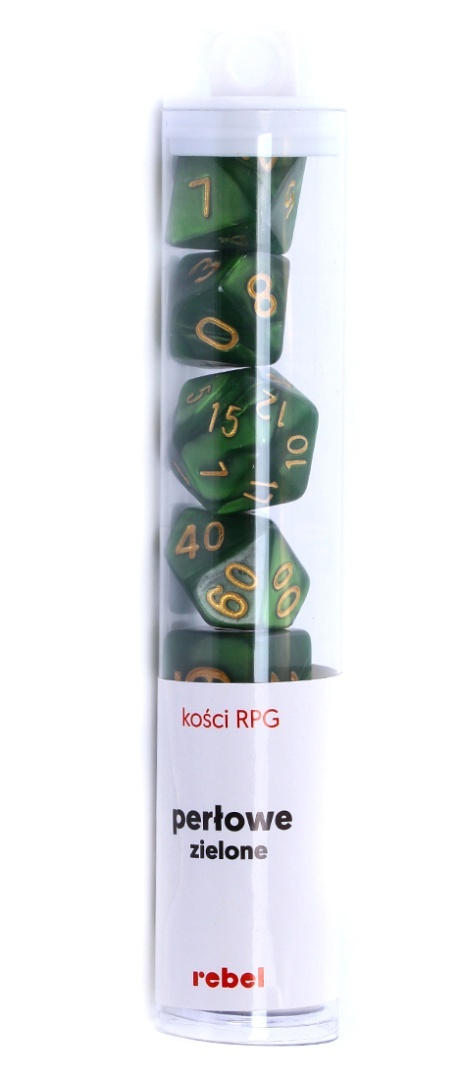 Komplet kości RPG Perłowe - Zielone Komplet kości RPG Perłowe - Zielone