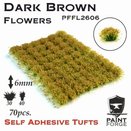 Dark Brown Flowers Tufts 6mm 70szt